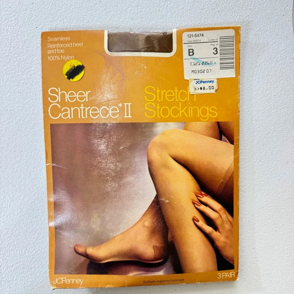 VTG 4*Evan Picone Sheer Lycra Control Top Pantyhose mostly Sz M Discontinued‎